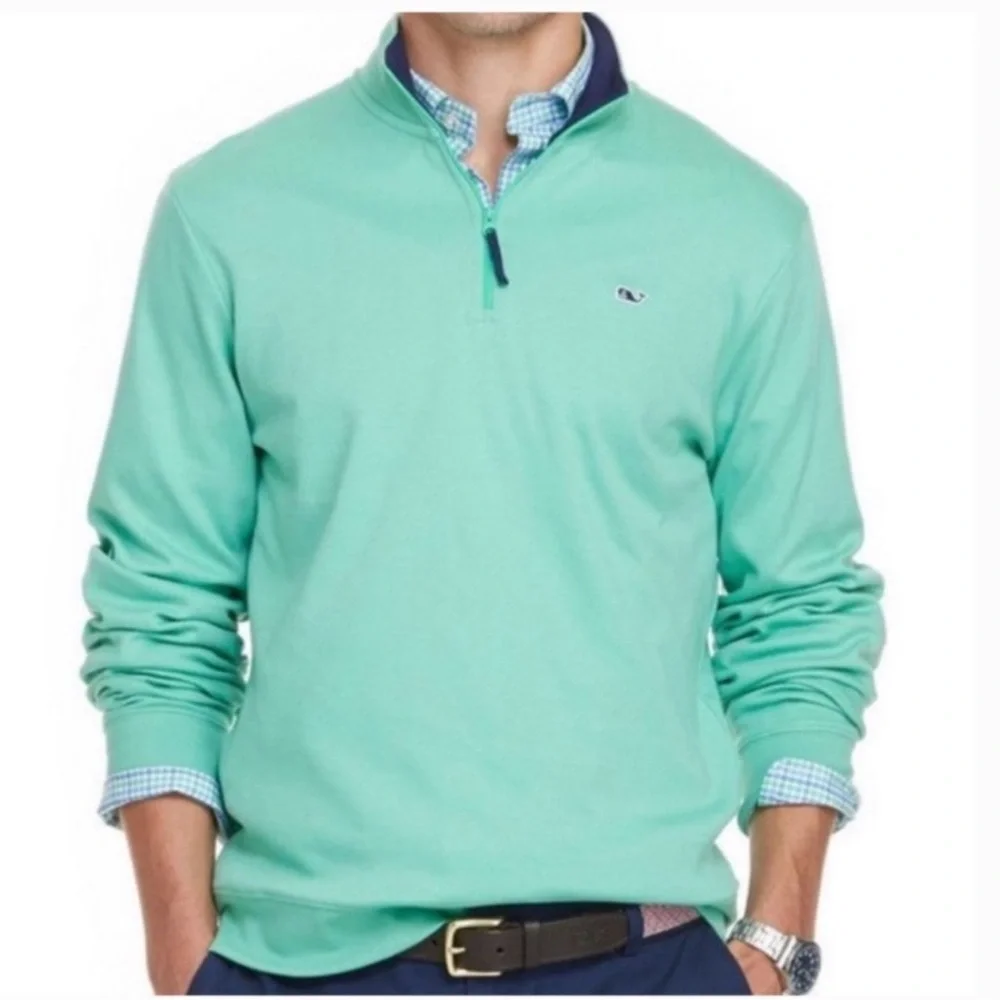 Men’s Vineyard Vines 1/4 Zip Pullover Mint Green